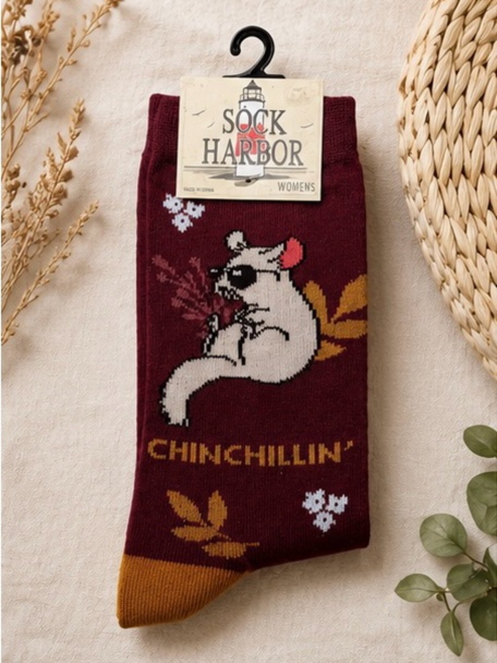 NWT Sock Harbor Chinchillin’ Chinchilla Crew Socks | Cozy Fall Novelty Gift